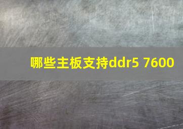 哪些主板支持ddr5 7600